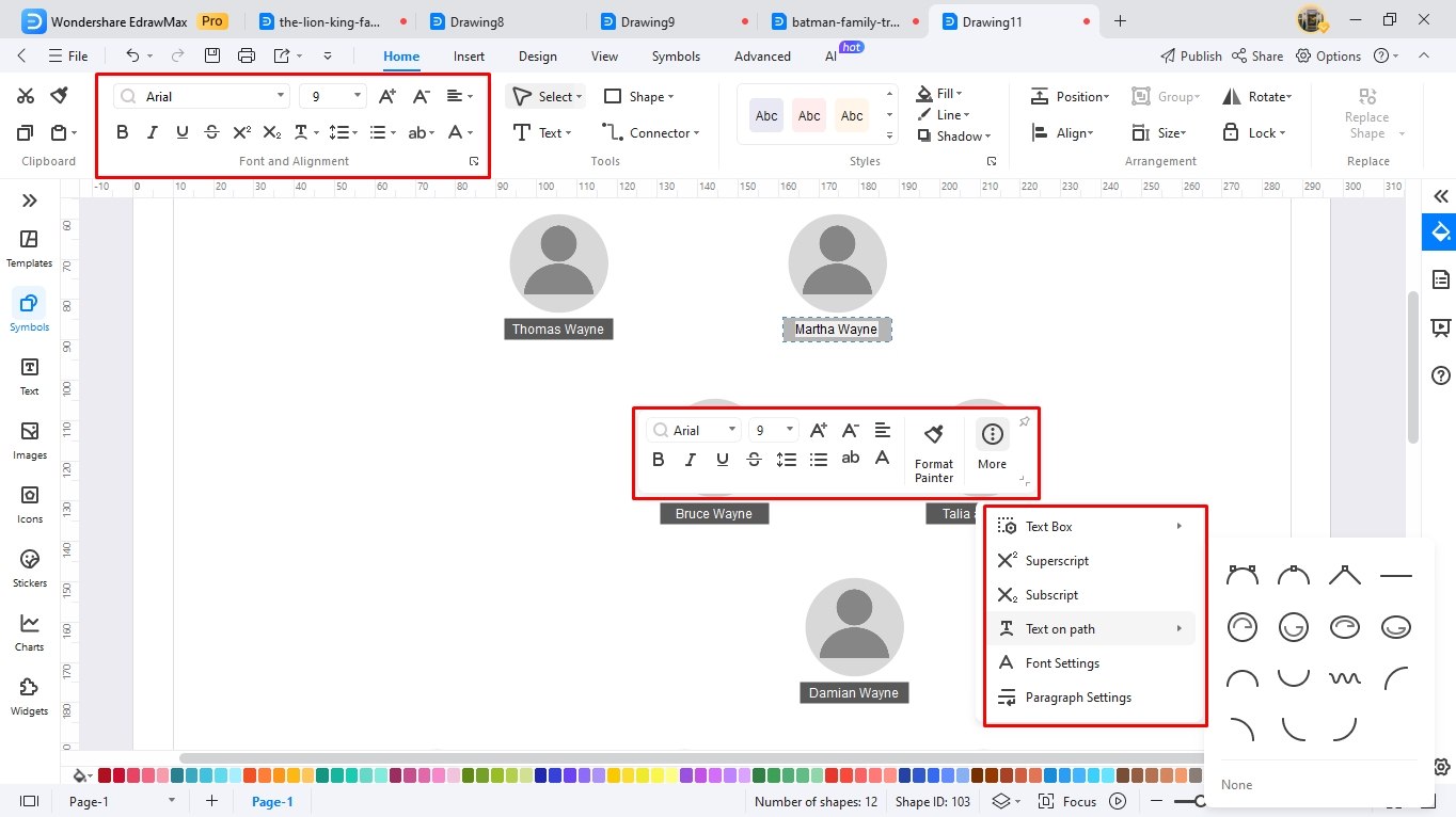 create a family tree using edrawmax
