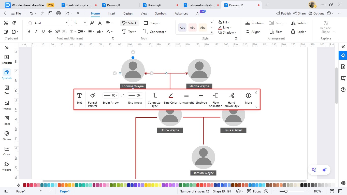 create a family tree using edrawmax
