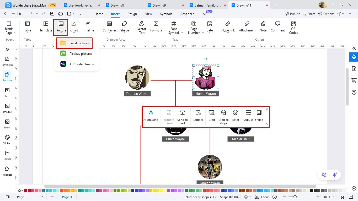 create a family tree using edrawmax