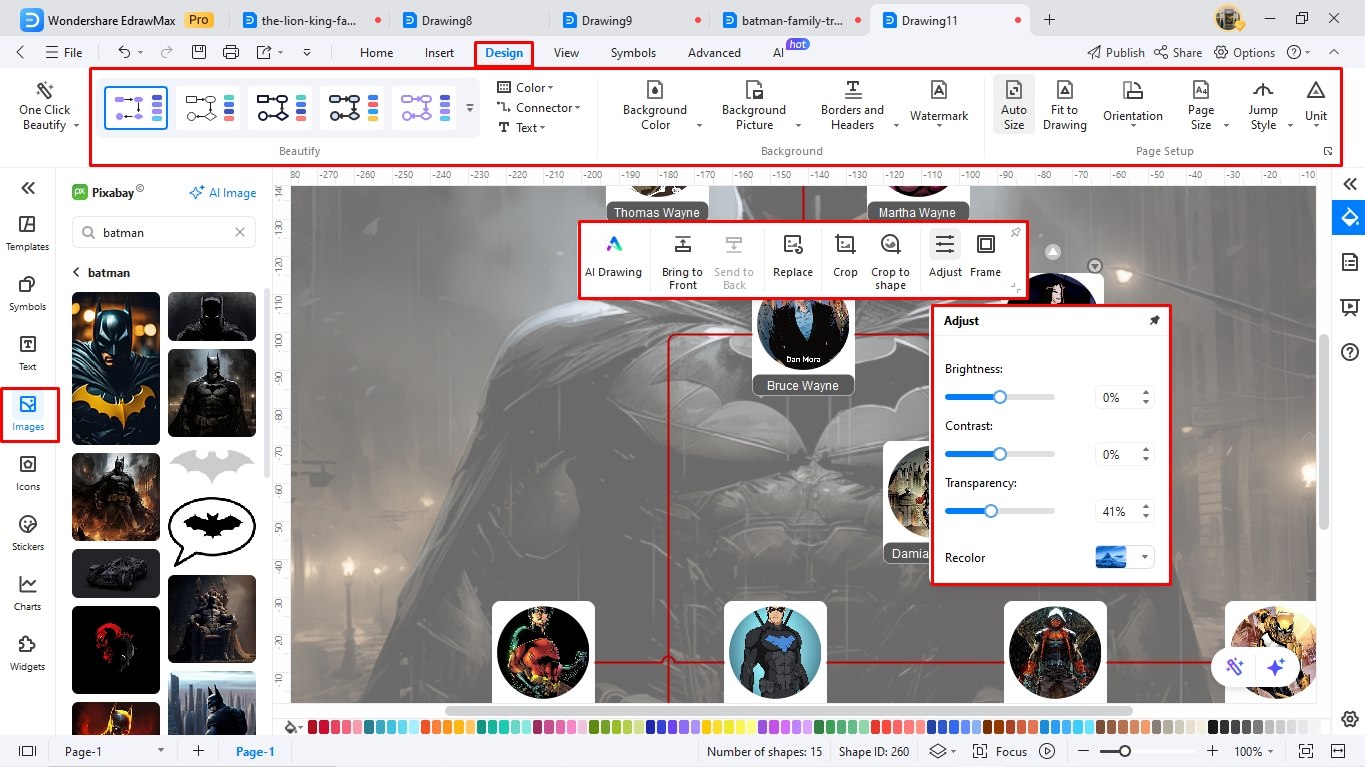 create a family tree using edrawmax