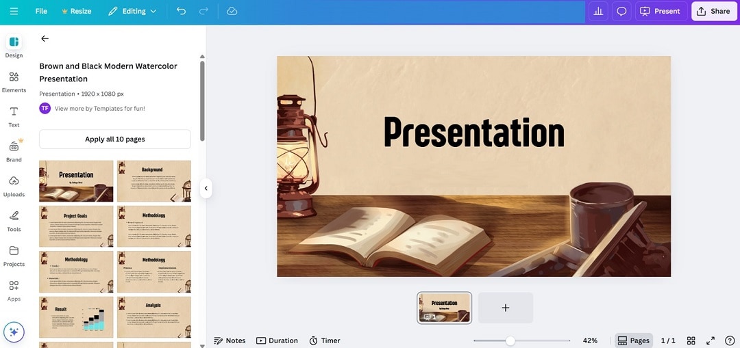 canva interface