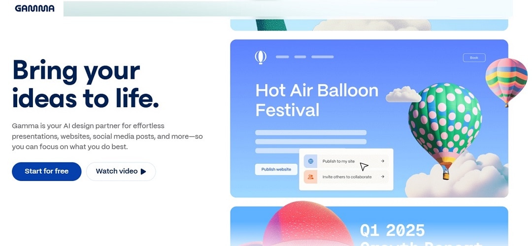 gamma app interface