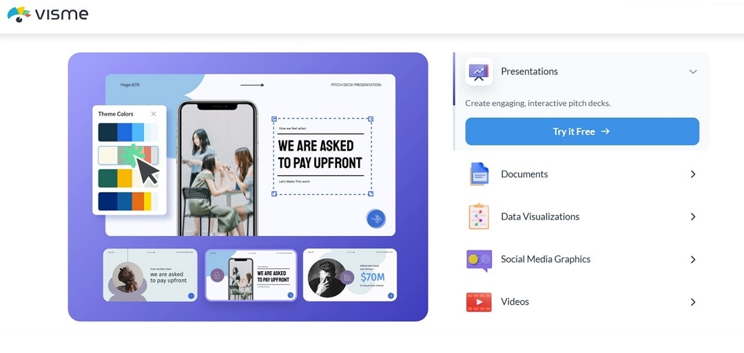 visme interface