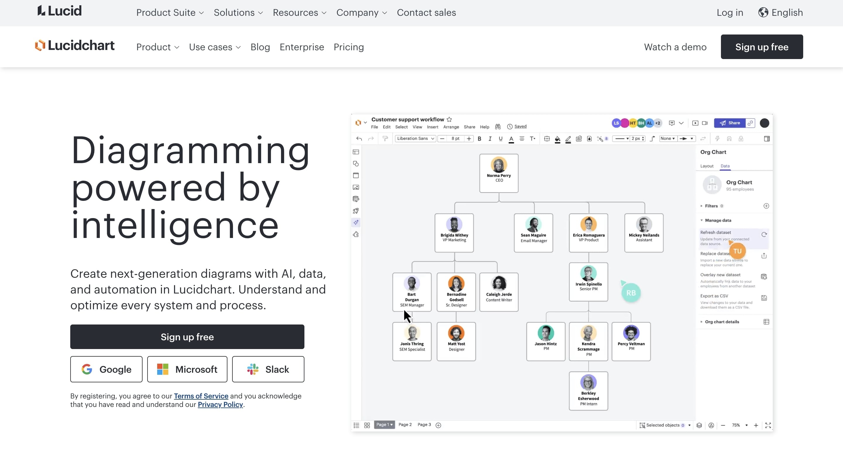 lucidchart-homepage-interface
