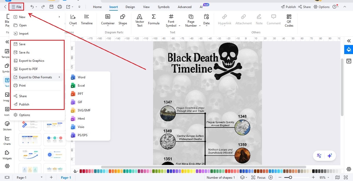 step-07 save, share or export timeline
