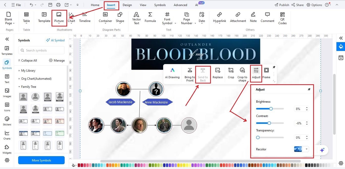 EdrawMax Interface-Adding a background image