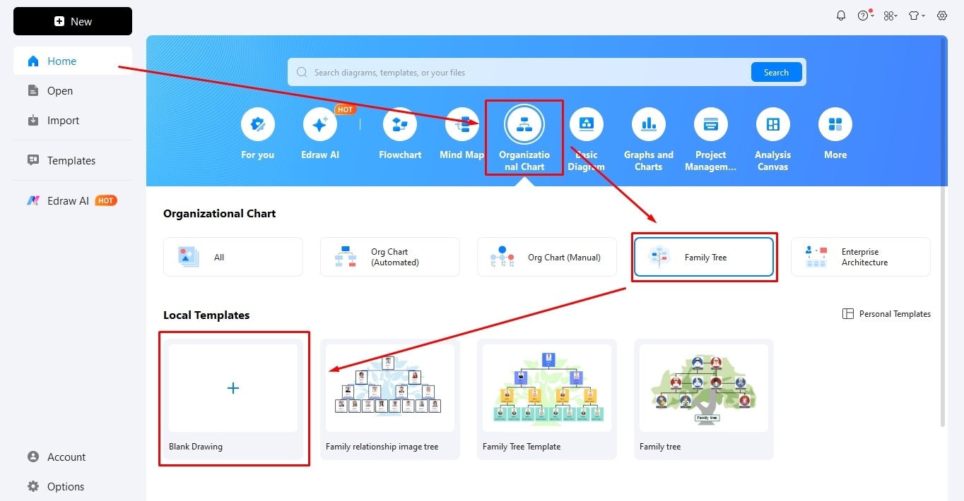 edrawmax open blank canvas