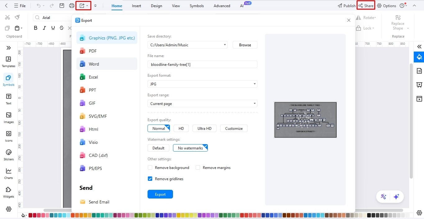 edrawmax download and share
