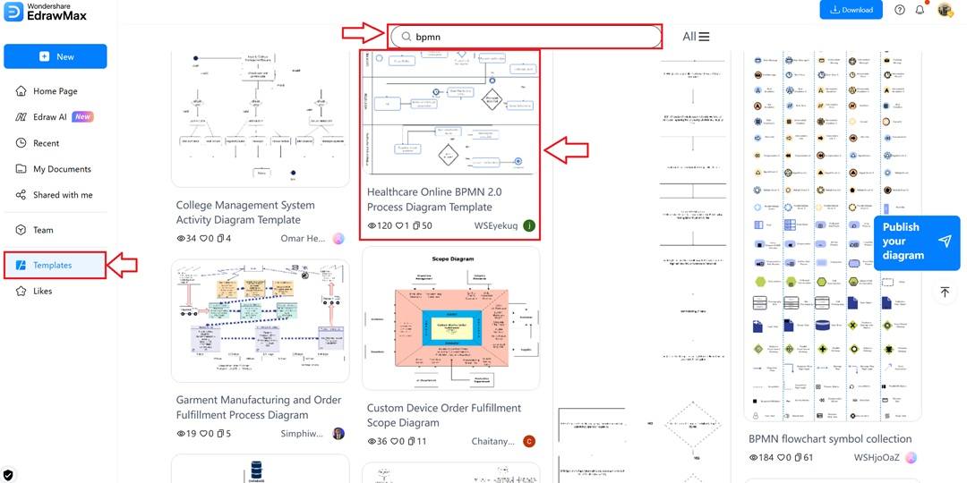 Select Template-Choosing a pre-made template