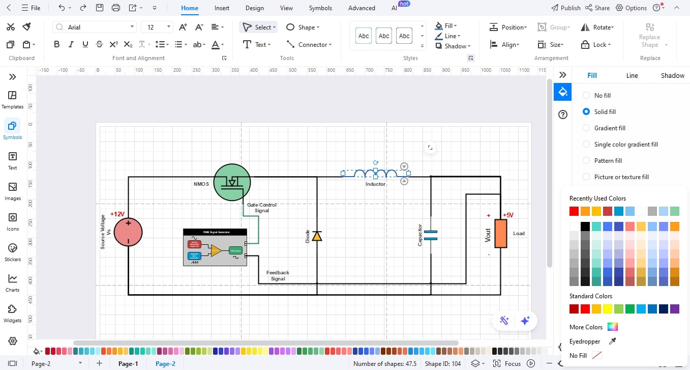 Add labels and connect components-Labeling and connecting all circuit elements