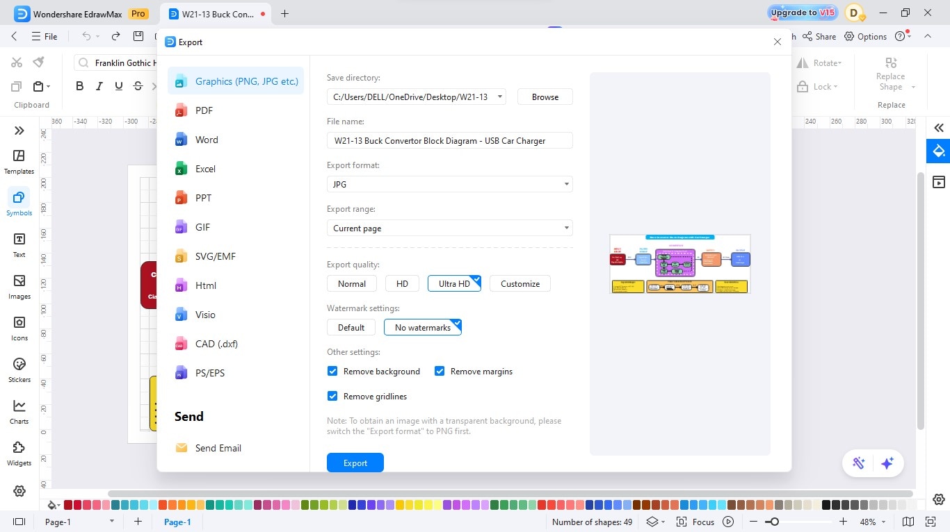 Export your diagram-Saving and exporting the final block diagram