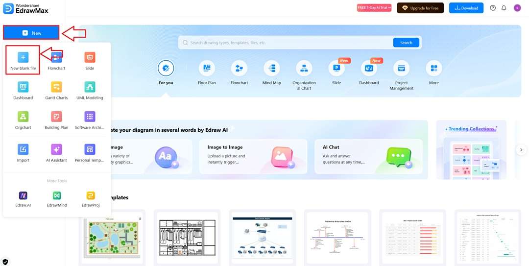 New File Canvas-Starting from scratch in EdrawMax
