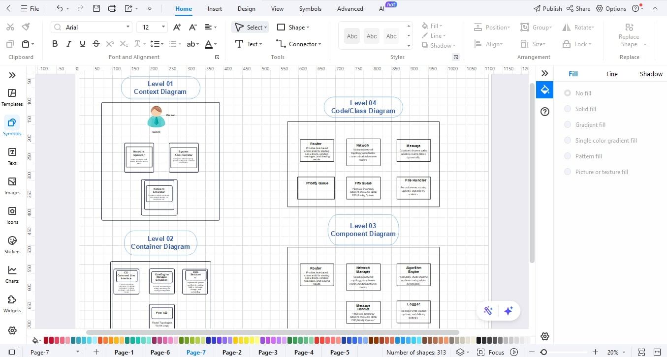 EdrawMax-canvas-showing-inserted-components