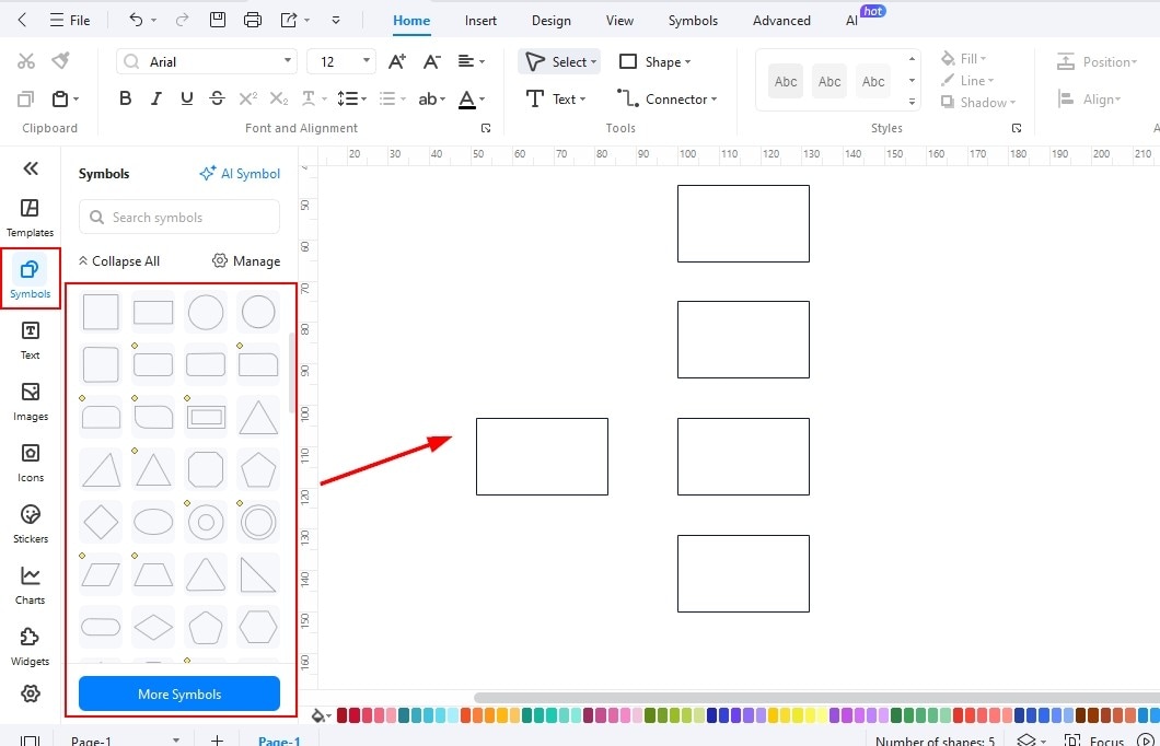 EdrawMax Canvas-Drag and Drop Elements