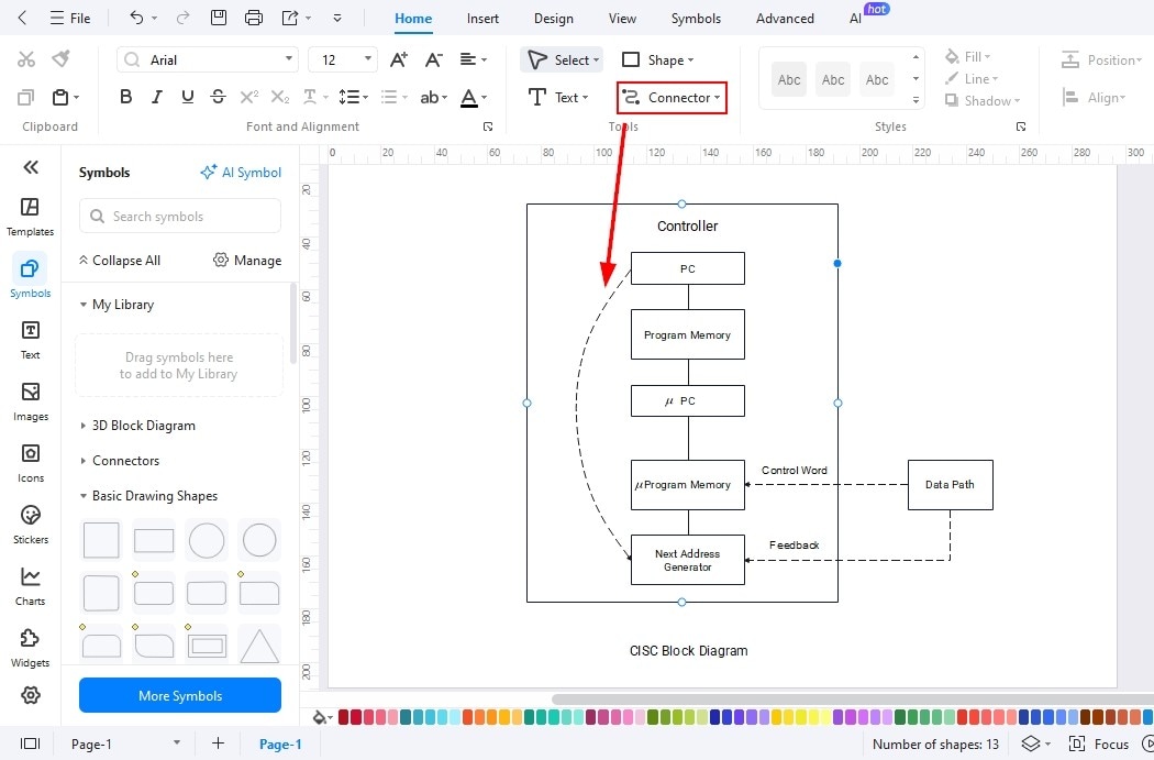 EdrawMax Canvas-Add Connections