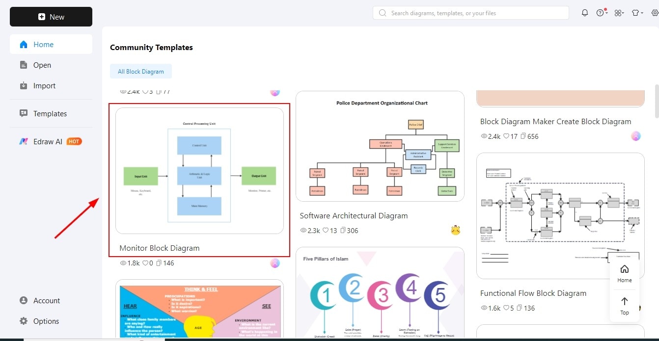 EdrawMax Template Library-Select Template