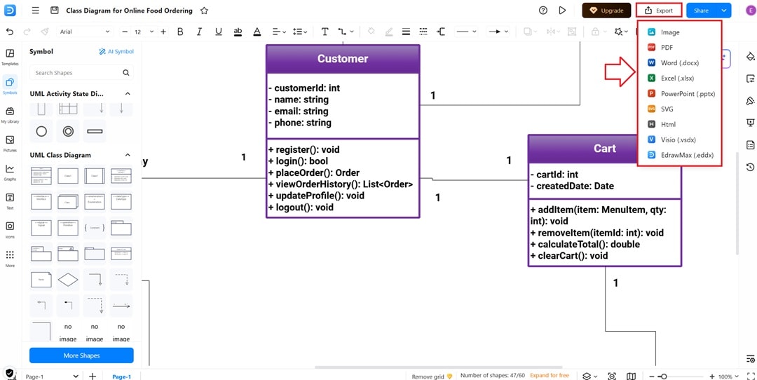food-ordering-class-diagram