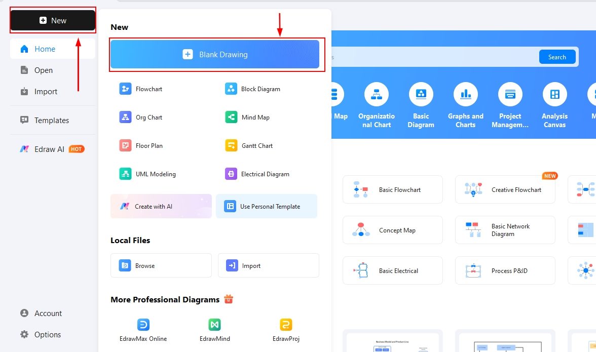 EdrawMax-Opening-the-canvas