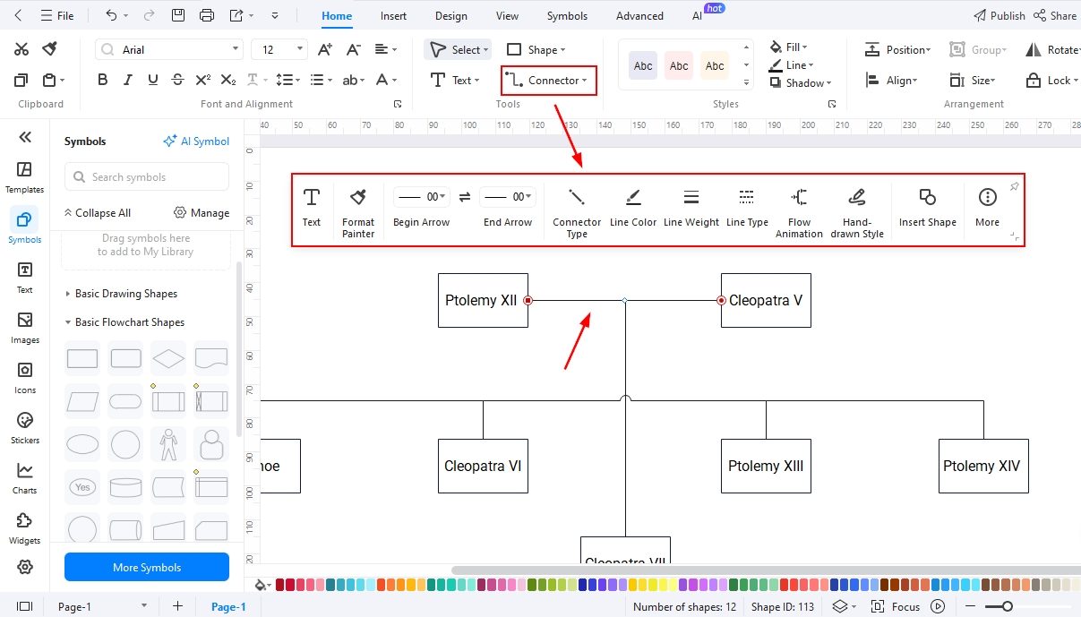 EdrawMax-Adding-relationships-among-family-members