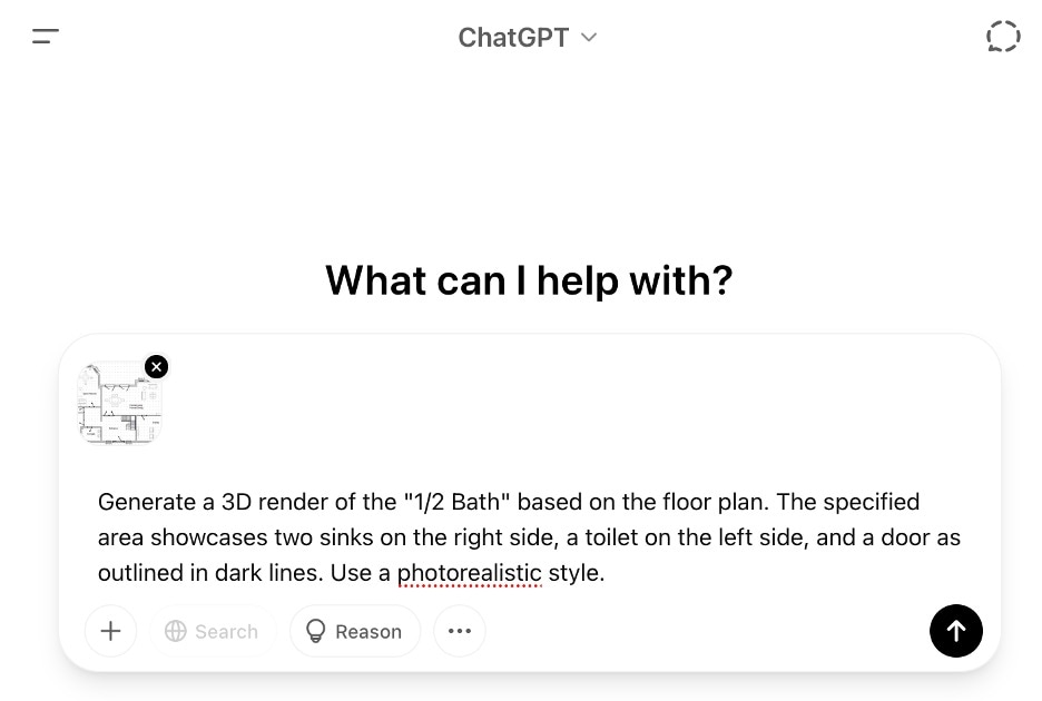 chatgpt generate bedroom floor plan