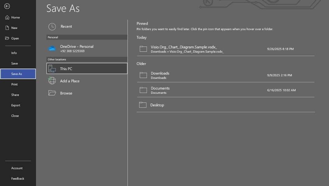 Visio-Saving as VSDX