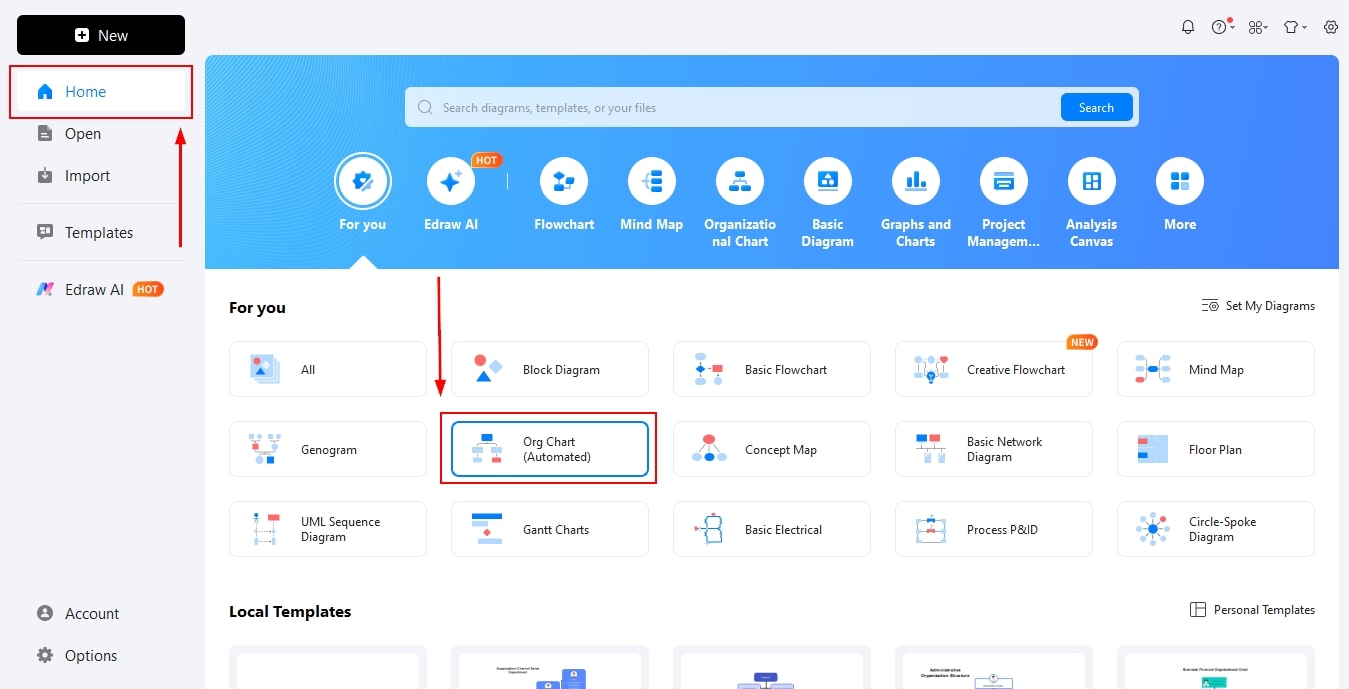 open the empty canvas