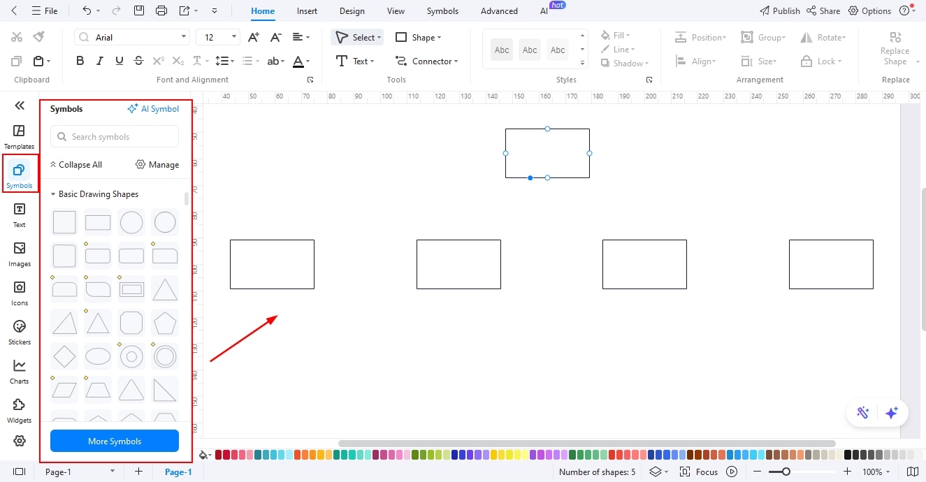 drag elements needed on the canvas