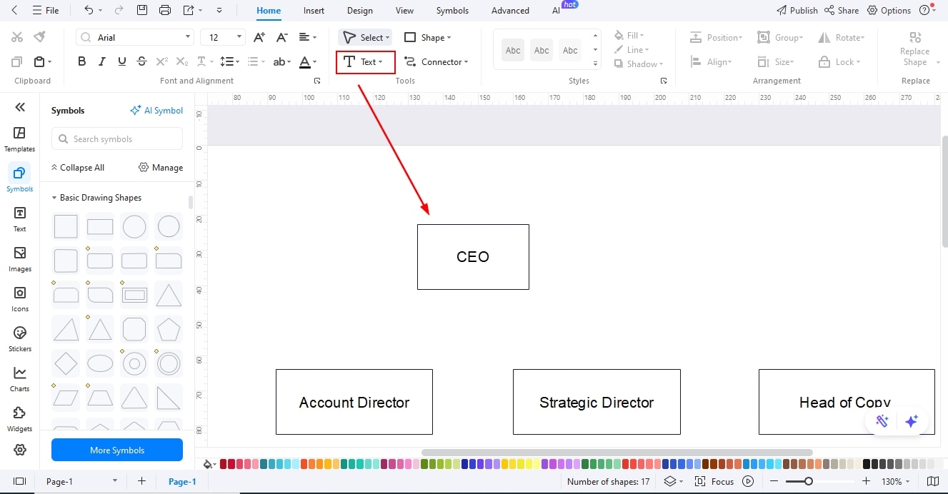 add text for each element added