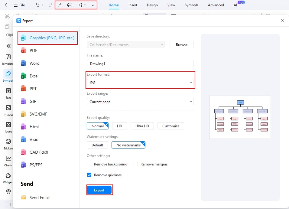 export your org chart