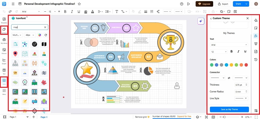 customize creative timeline template