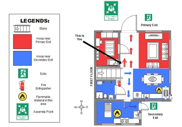 emergency plan with legend