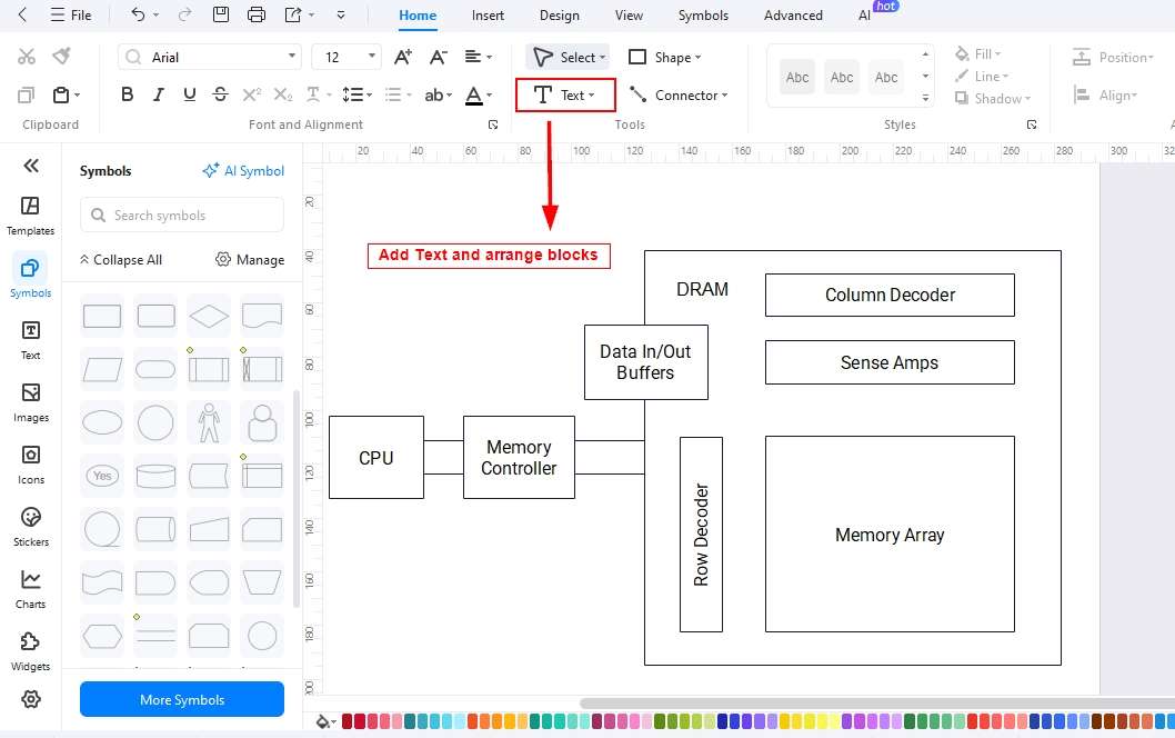 Canvas-Add text and arrange elements