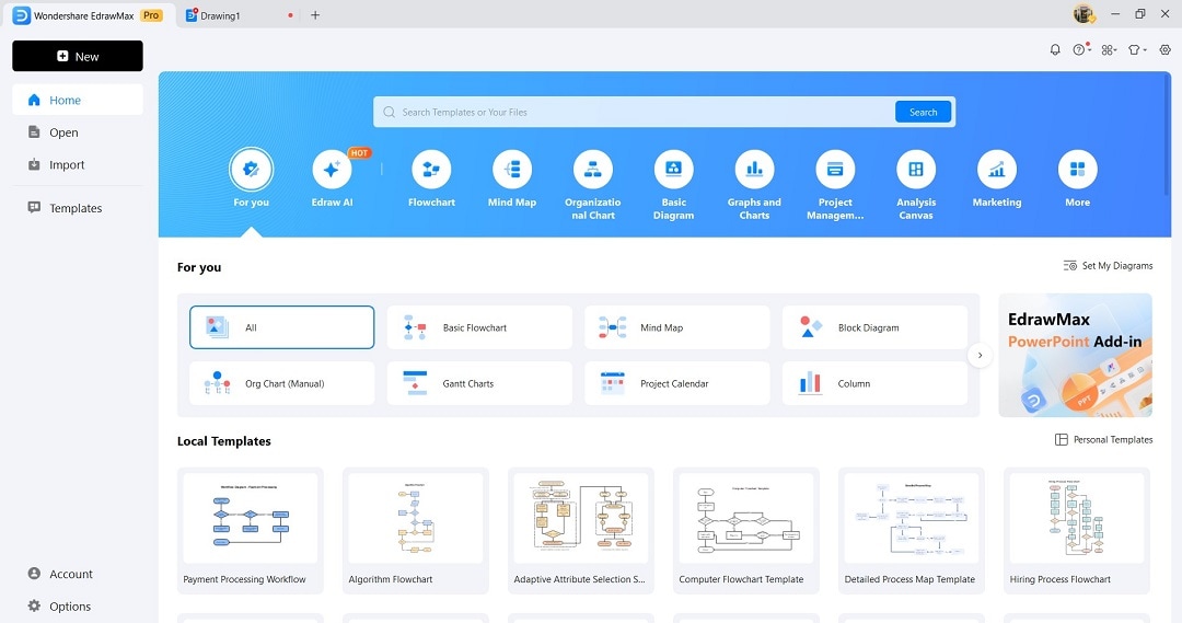 edrawmax user interface
