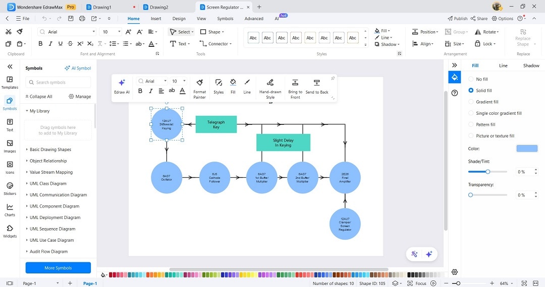 block diagrams editing