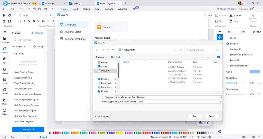 exporting the block diagram