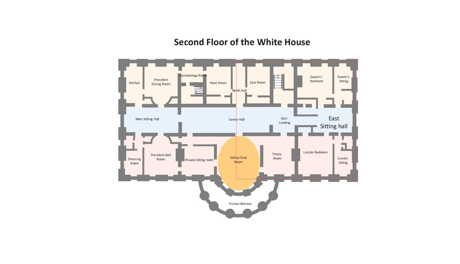 Second Floor East Wing-Showing administrative offices