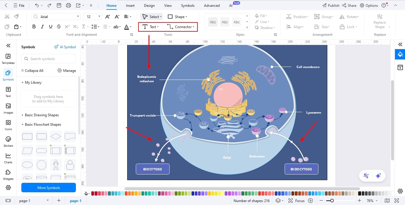 Text und Beschriftungen im Diagramm ergänzen