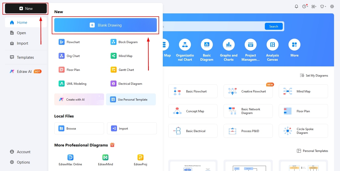 EdrawMax-Opening the tool and getting started
