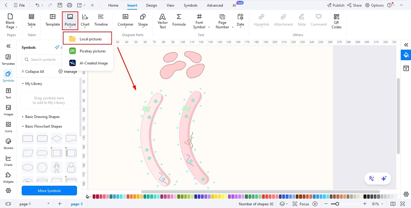EdrawMax-Adding images on the canvas