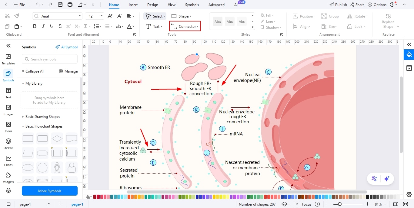 EdrawMax-Using the connector tool and adding relationships