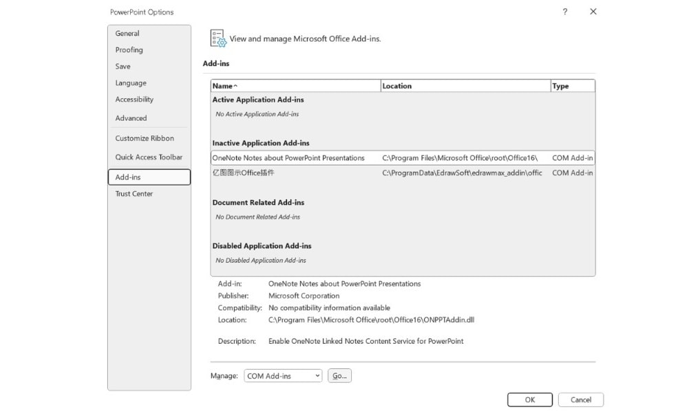 adding edrawmax add-in to powerpoint