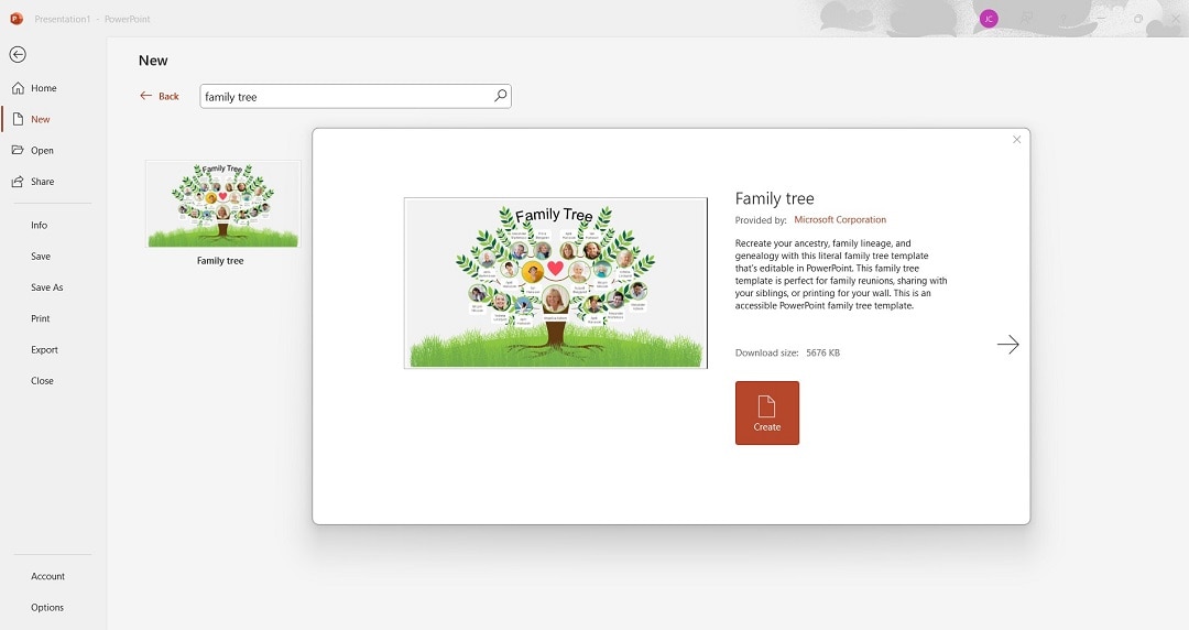 family tree templates on powerpoint
