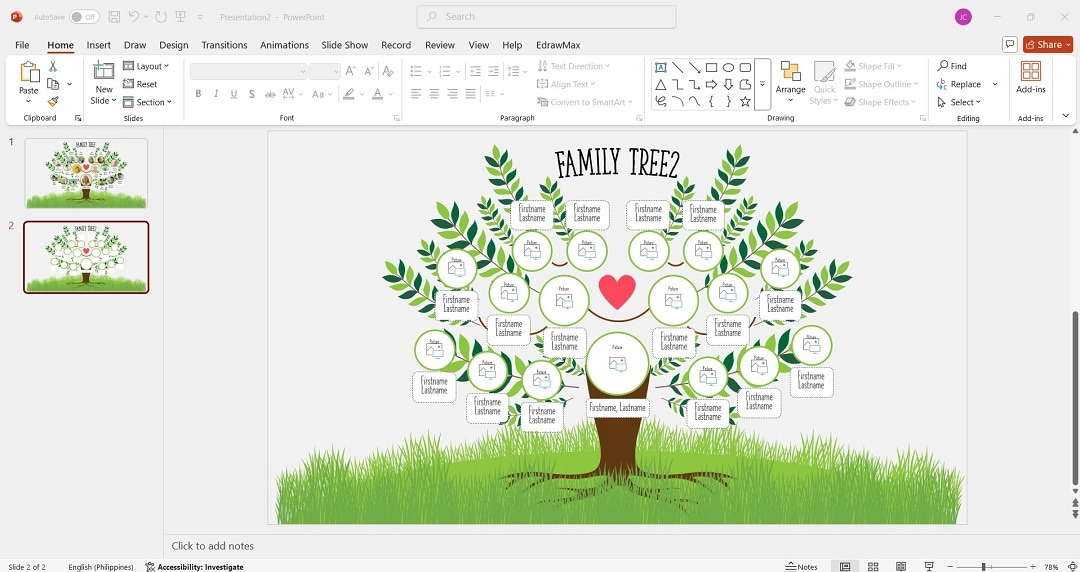 adding names and images