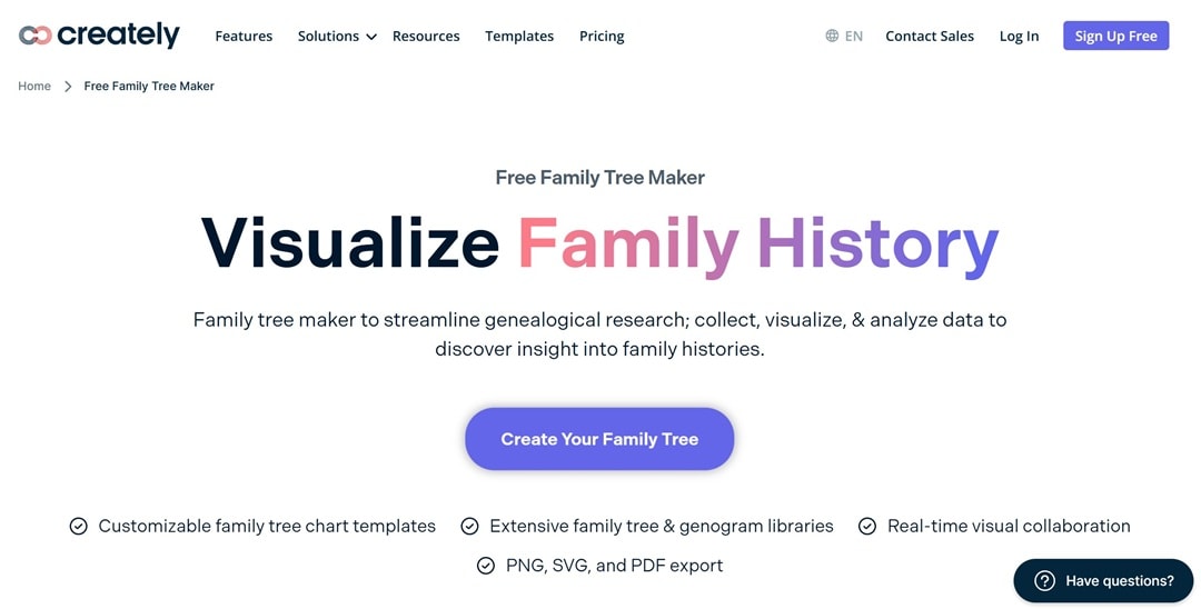 creately family tree maker
