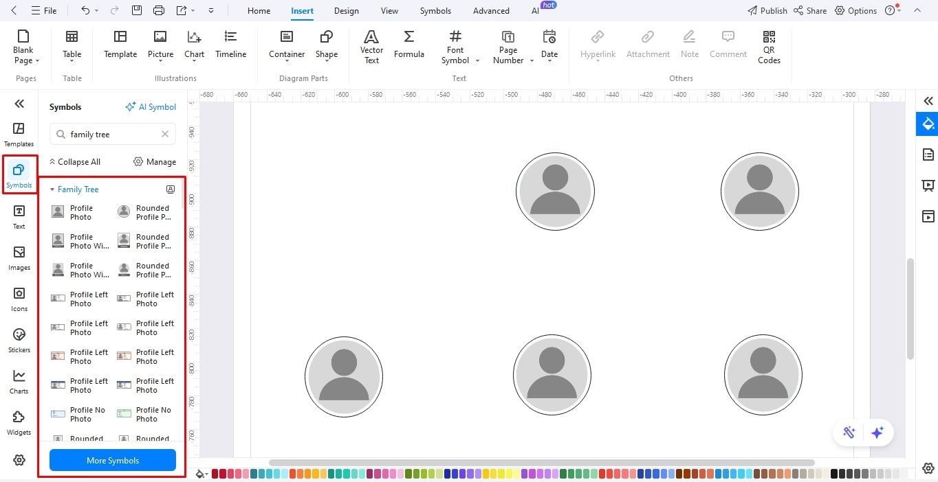 plot profiles on the canvas edrawmax