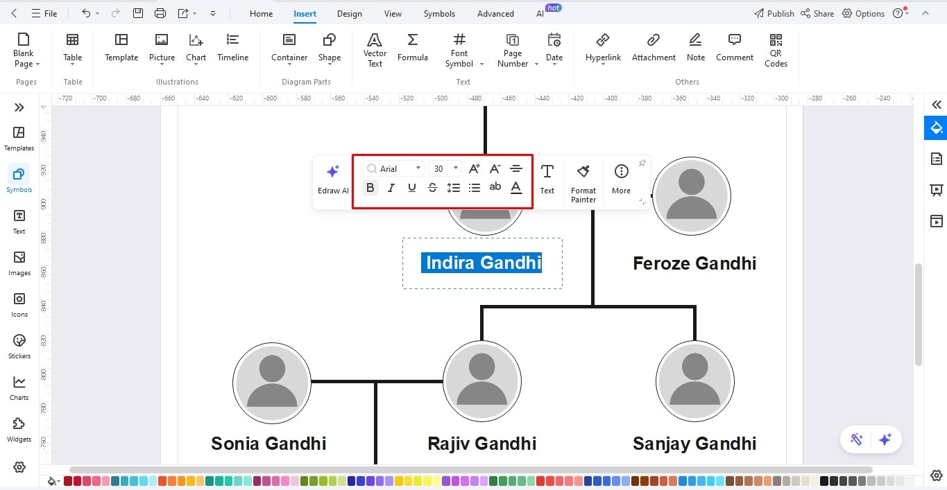 label profiles family tree edrawmax