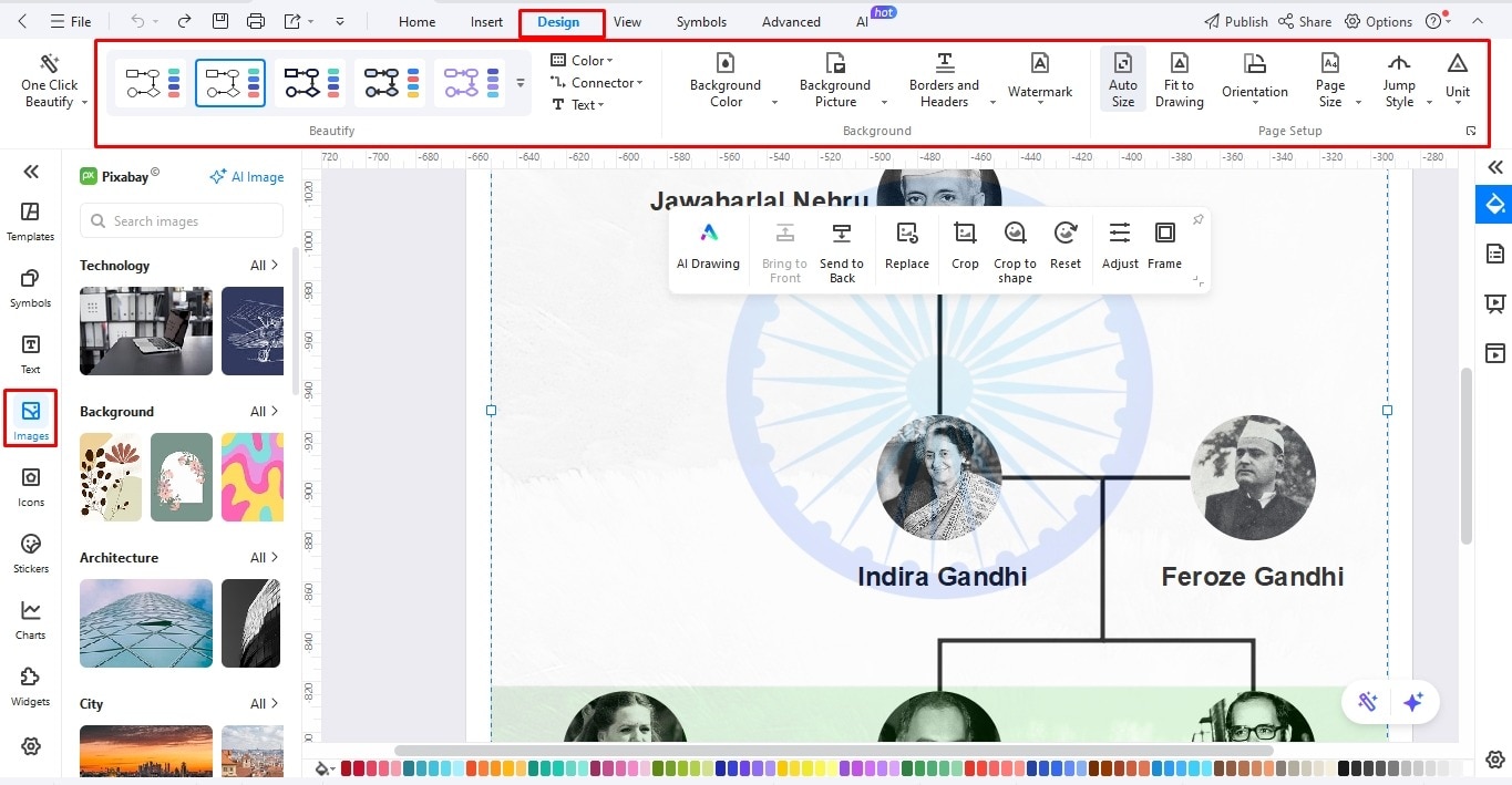 modify design family tree edrawmax