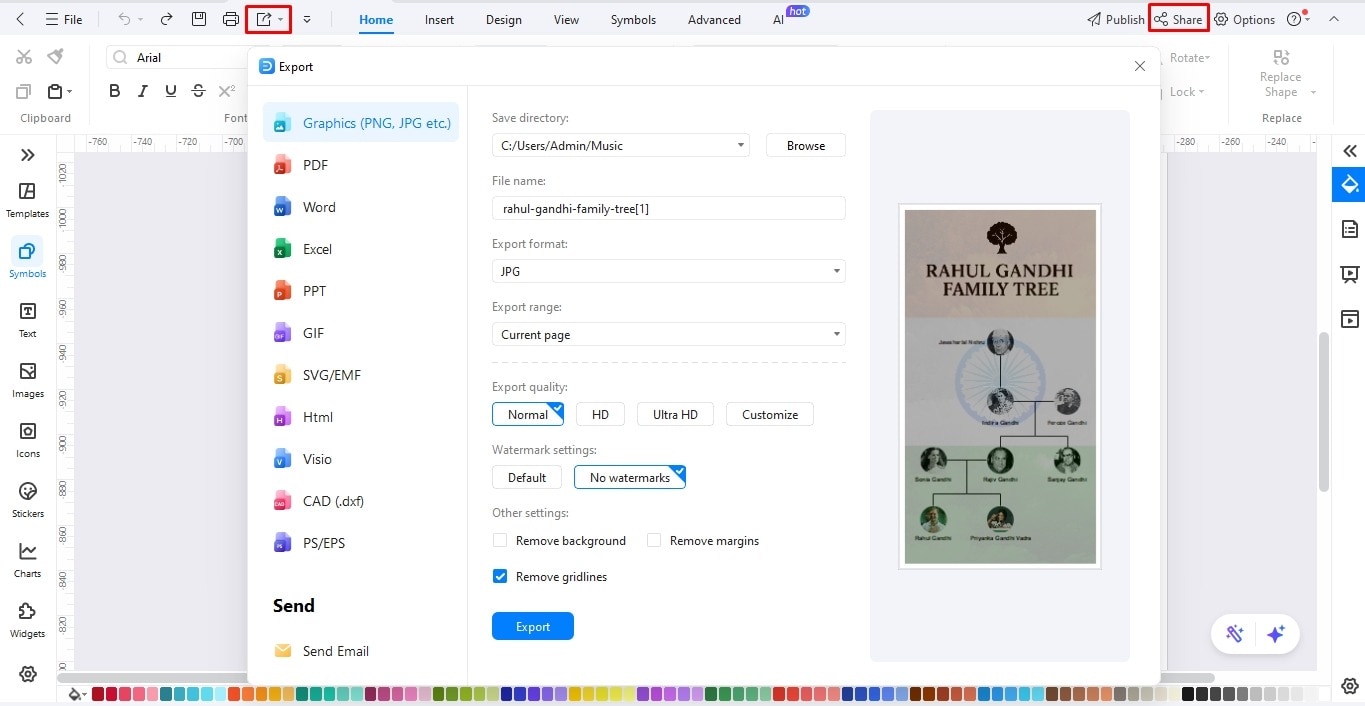 download and share family tree edrawmax