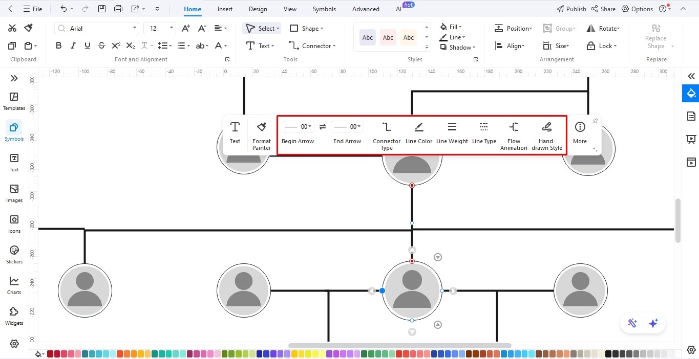 establish relations family tree edrawmax
