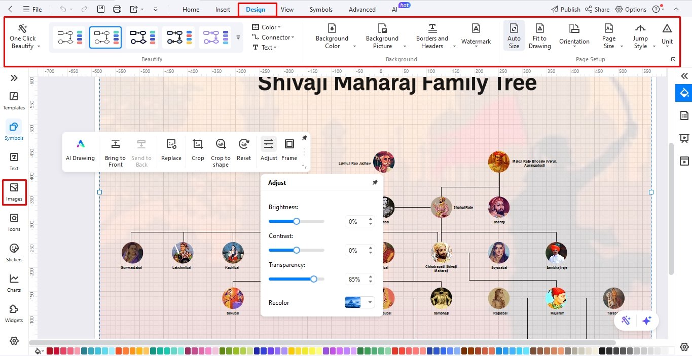 modify family tree design edrawmax
